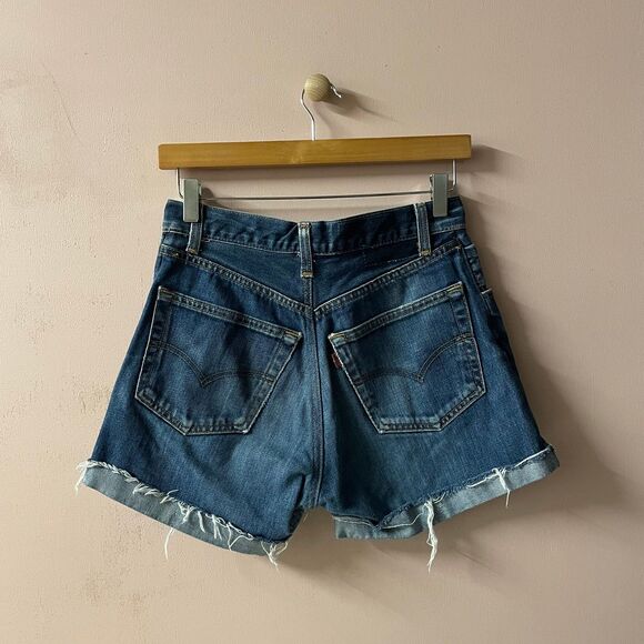 Vintage Levi’s 501 Distressed Dark Wash Cut Off Denim Shorts 27-28” Waist GUC - Picture 11 of 11